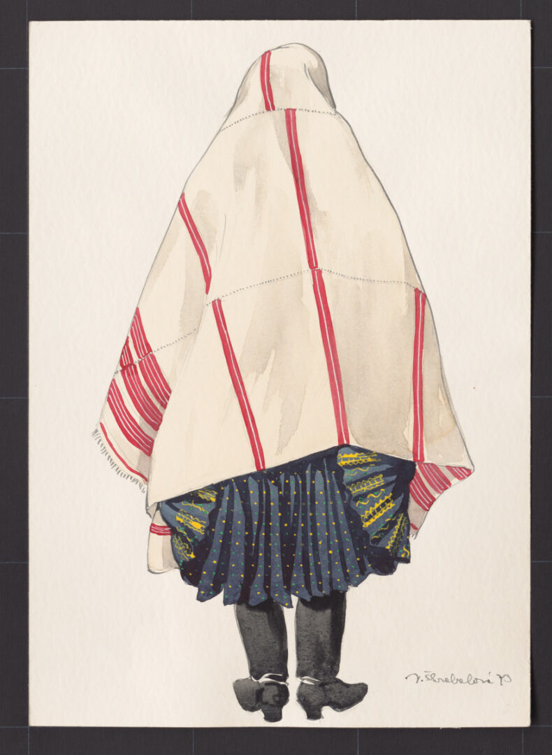 Kresba – odev dievčaťa do dažďa