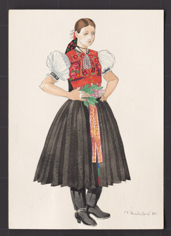 Kresba – odev dievčenský sviatočný