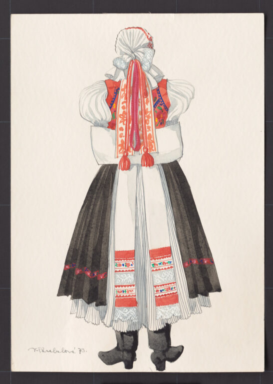 Kresba – odev mladej ženy po začepčení