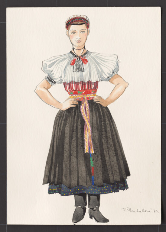 Kresba – odev ženský polosviatočný