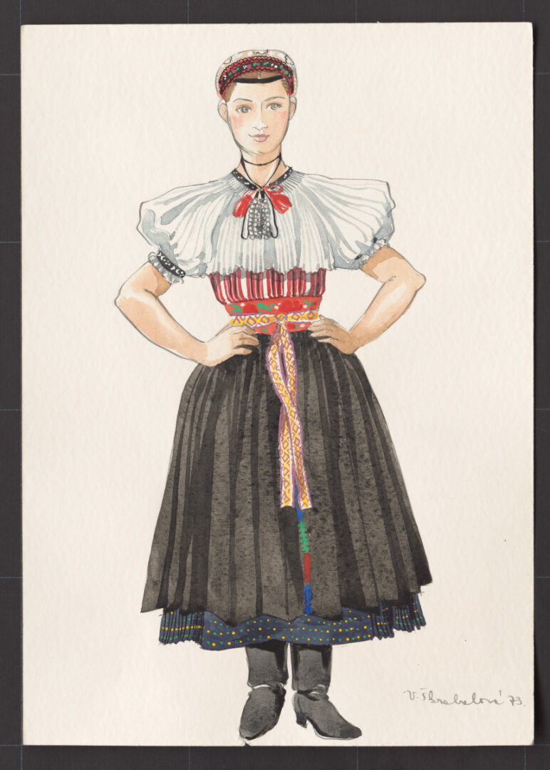 Kresba – odev ženský polosviatočný