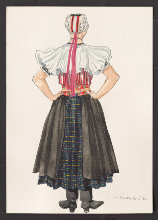 Kresba – odev ženský polosviatočný