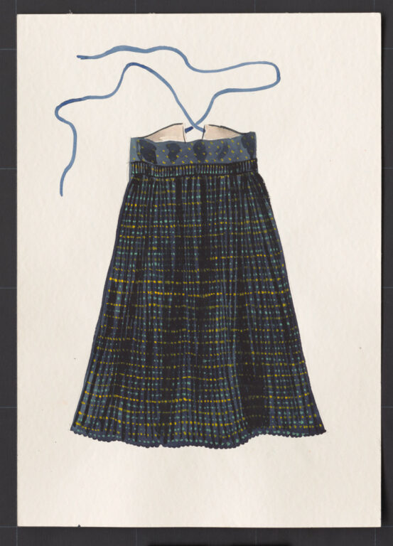 Kresba – sukňa modrotlačová