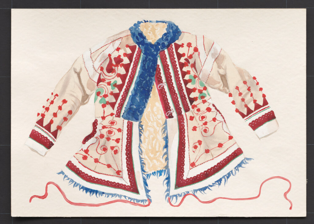 Kresba – kožuch ženský biely