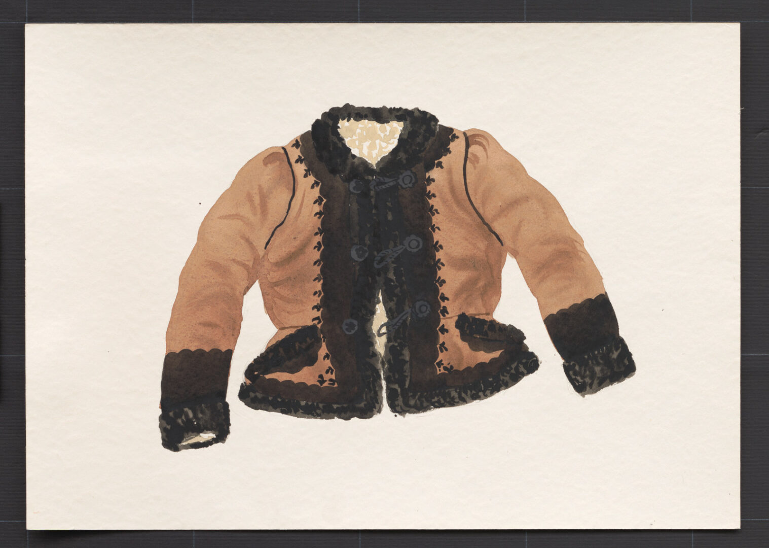 Kresba – kožuch ženský hnedý