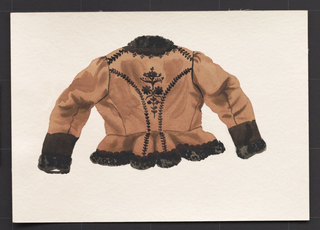 Kresba – kožuch ženský hnedý