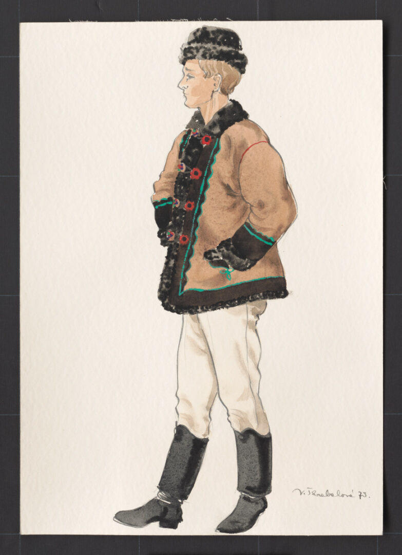 Kresba – odev mužský sviatočný zimný