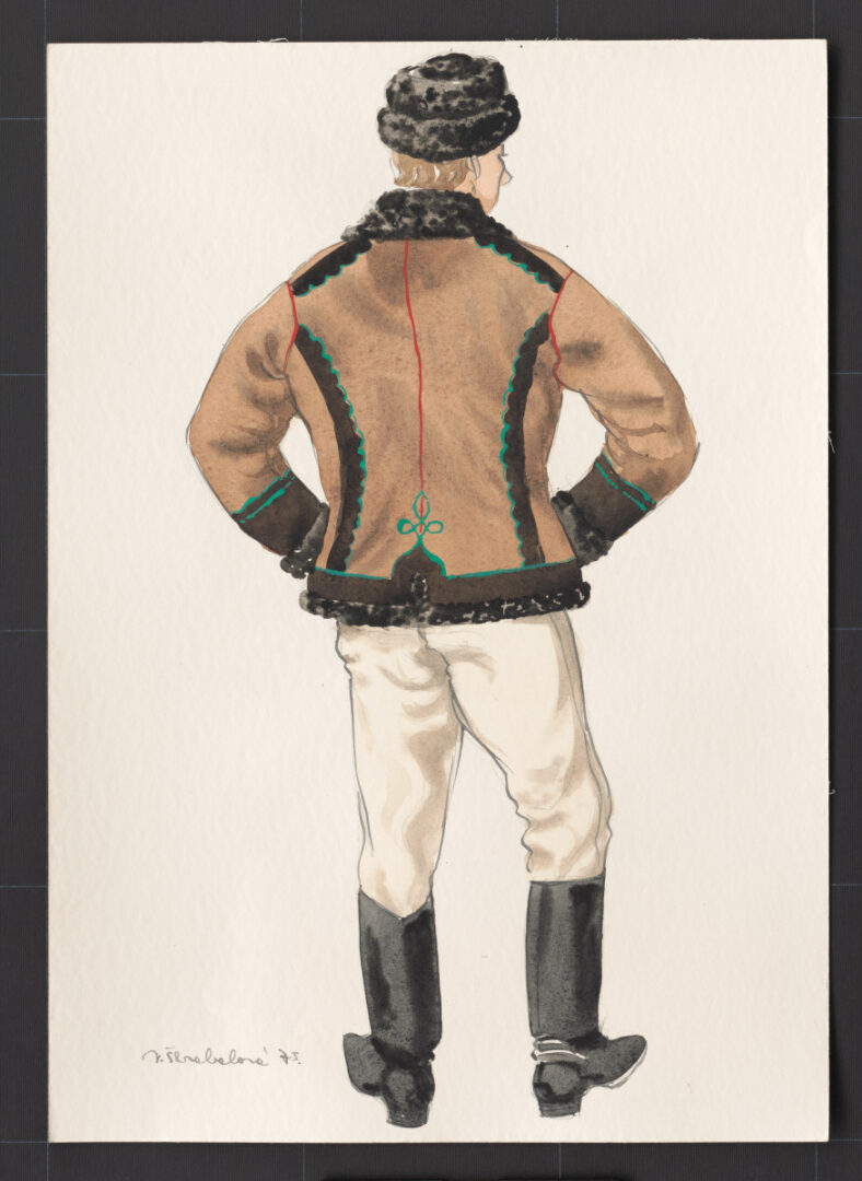 Kresba – odev mužský sviatočný zimný