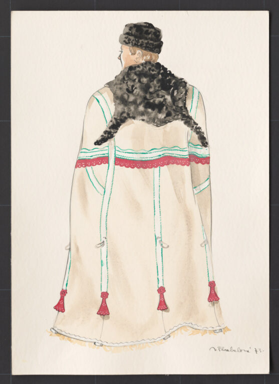 Kresba – muž v kožušinovej bunde