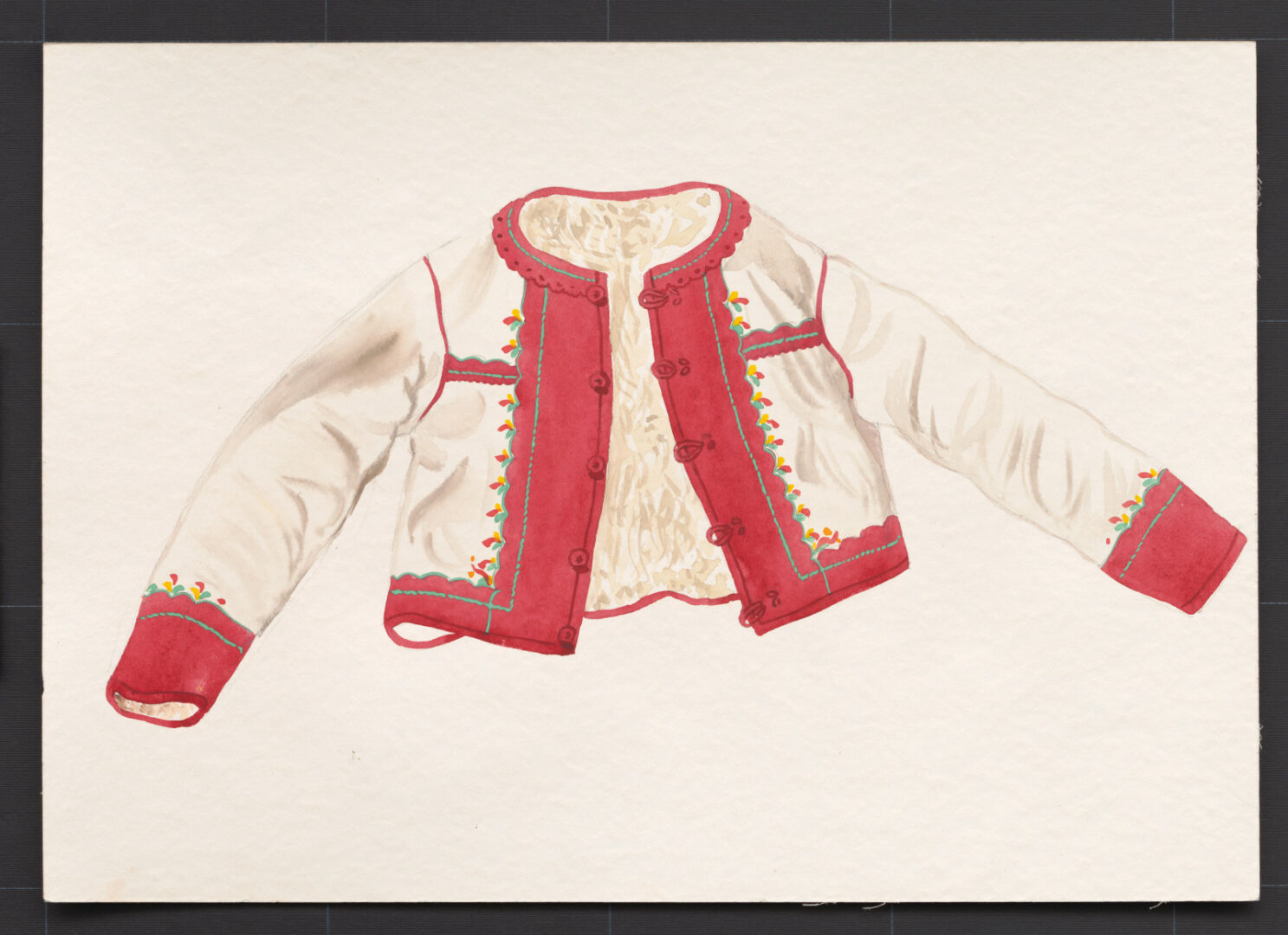 Kresba – kožuch mužský biely