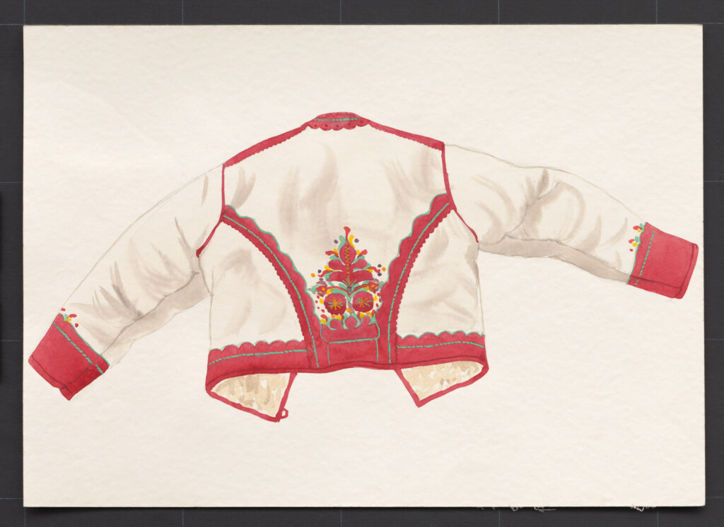 Kresba – kožuch mužský biely