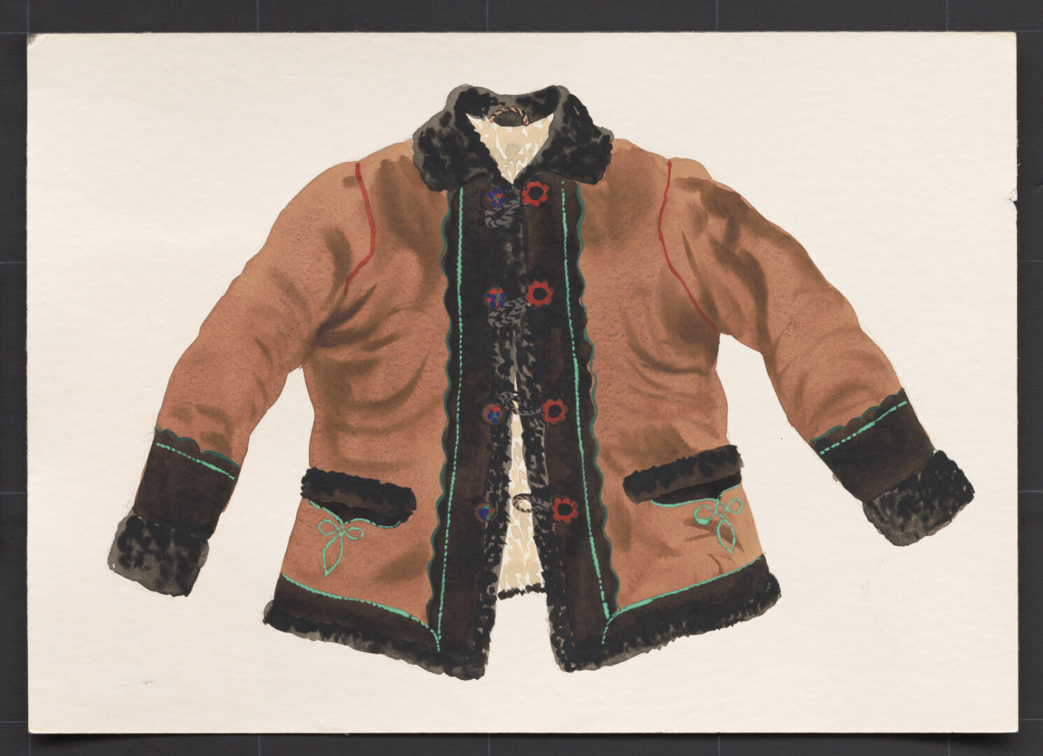 Kresba – kožuch mužský hnedý