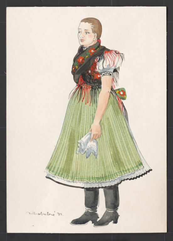 Kresba – odev dievčenský sviatočný