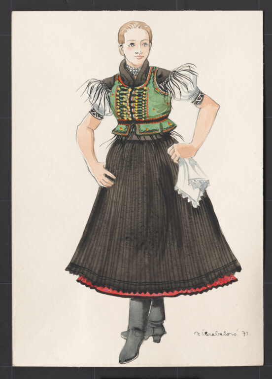 Kresba – odev dievčenský sviatočný