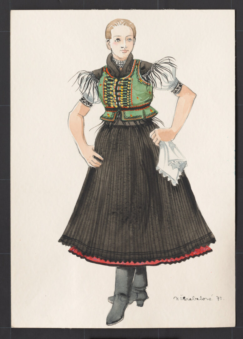 Kresba – odev dievčenský sviatočný