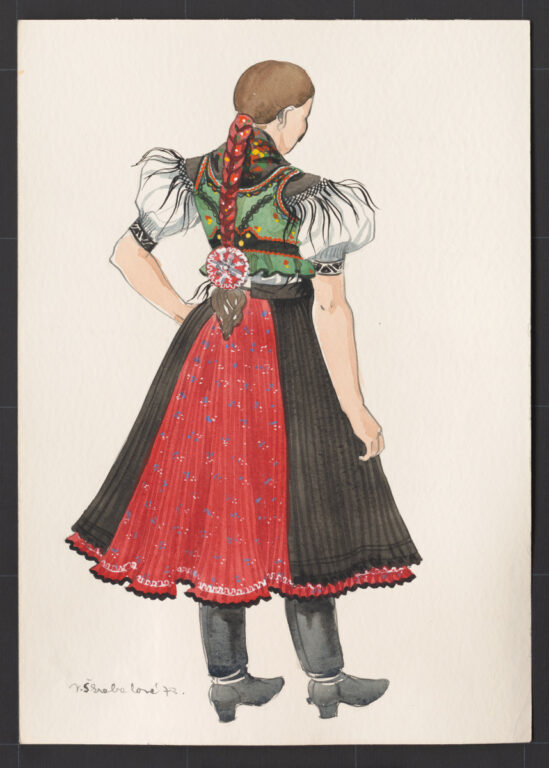 Kresba – odev dievčenský sviatočný