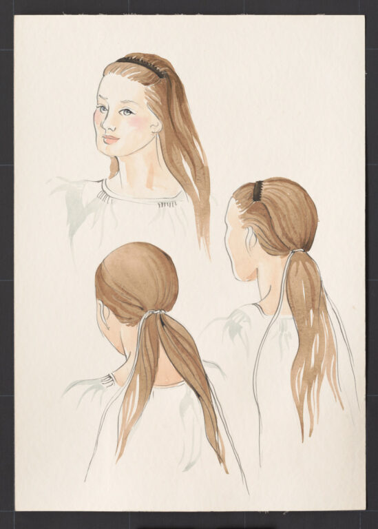 Kresba – účes ženský – postup česania