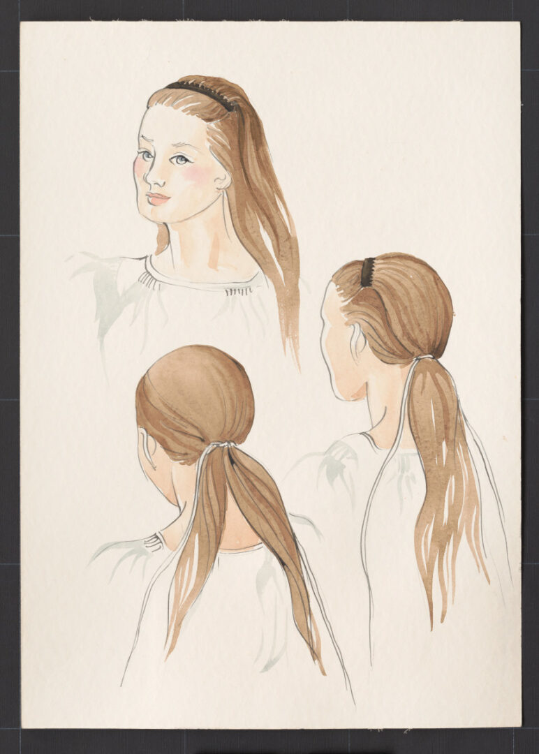 Kresba – účes ženský – postup česania