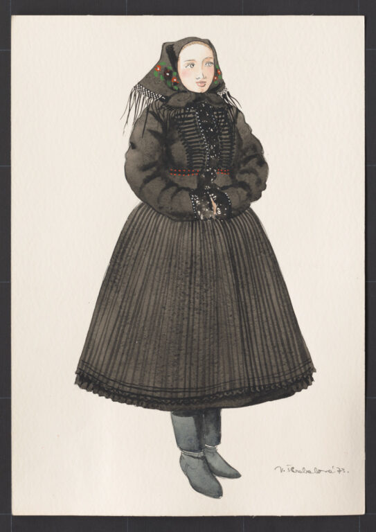 Kresba – odev staršej ženy