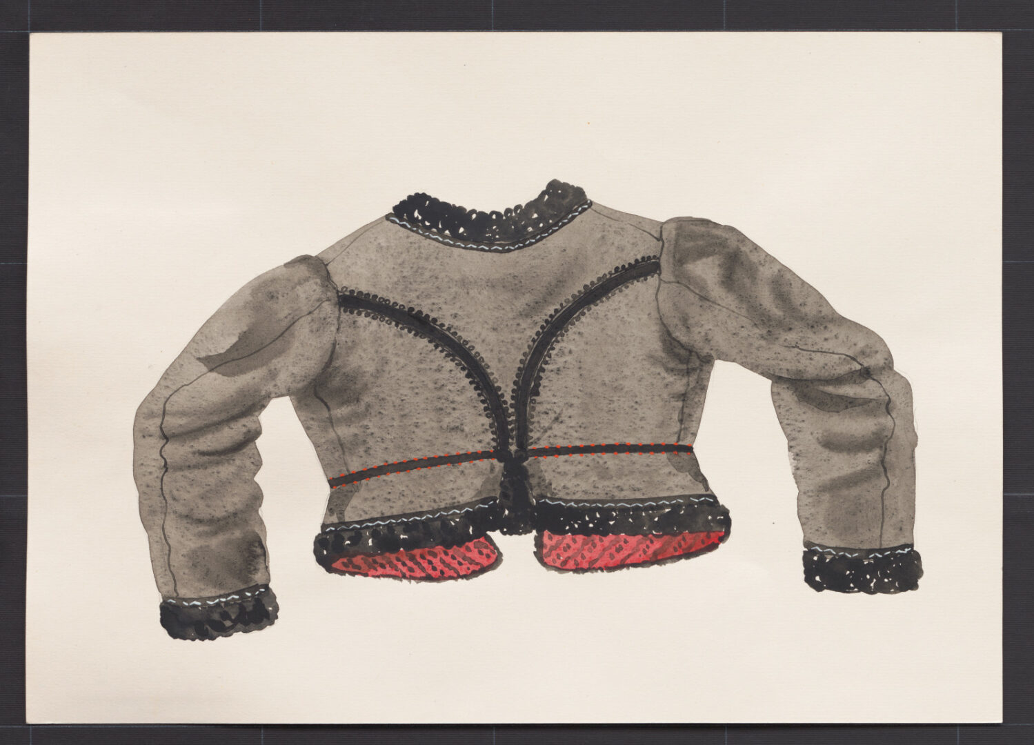 Kresba – kabátik pre staršiu ženu