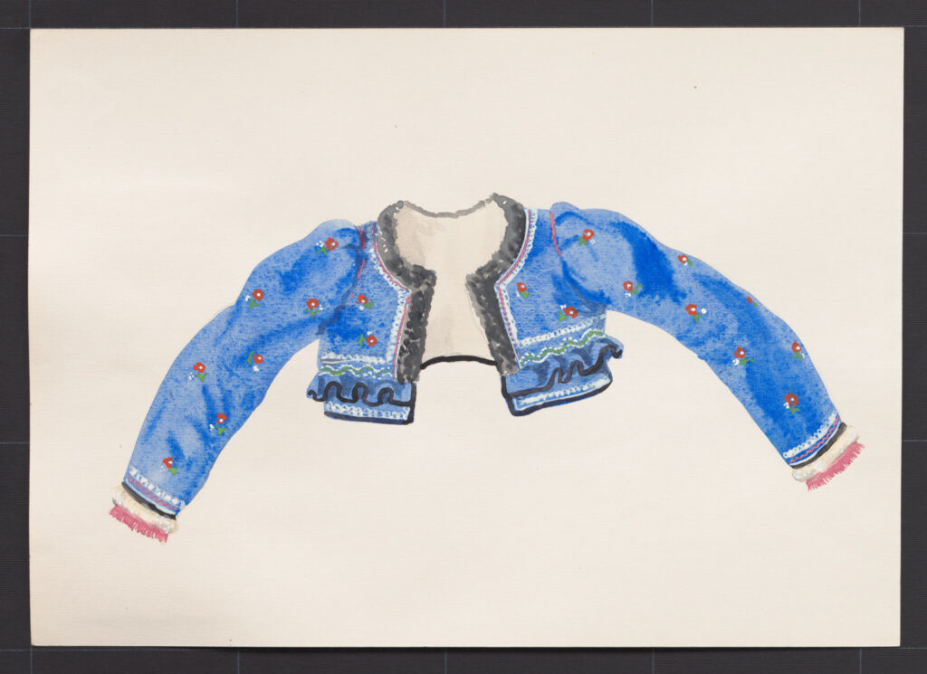 Kresba – kabátik ženský sviatočný