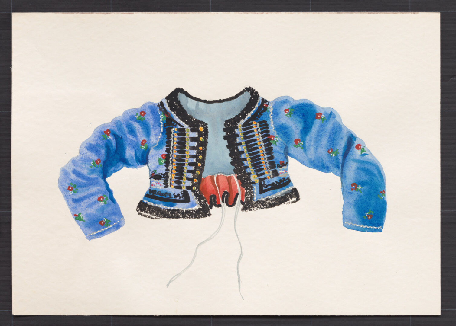 Kresba – kabátik sviatočný pre staršiu ženu