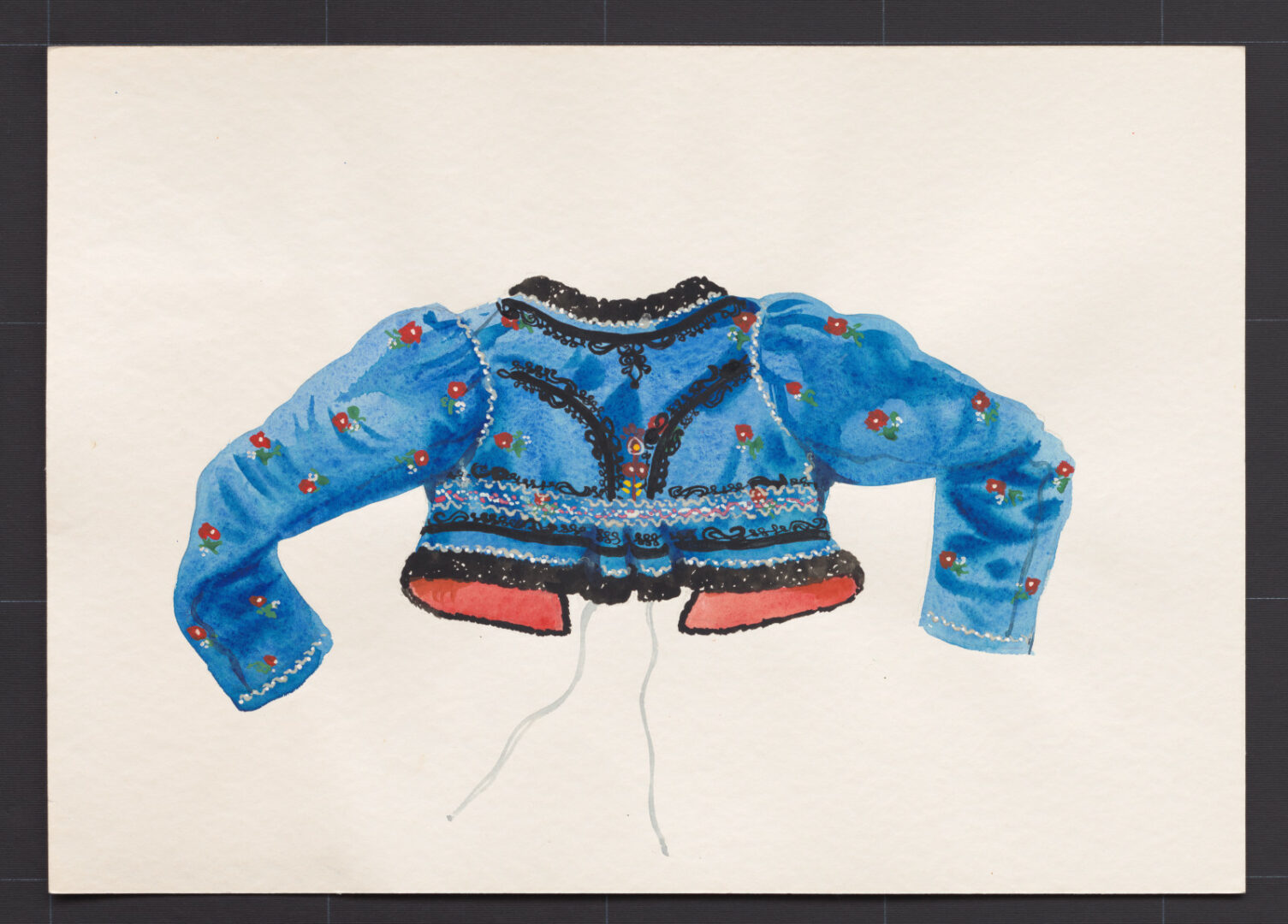 Kresba – kabátik sviatočný pre staršiu ženu