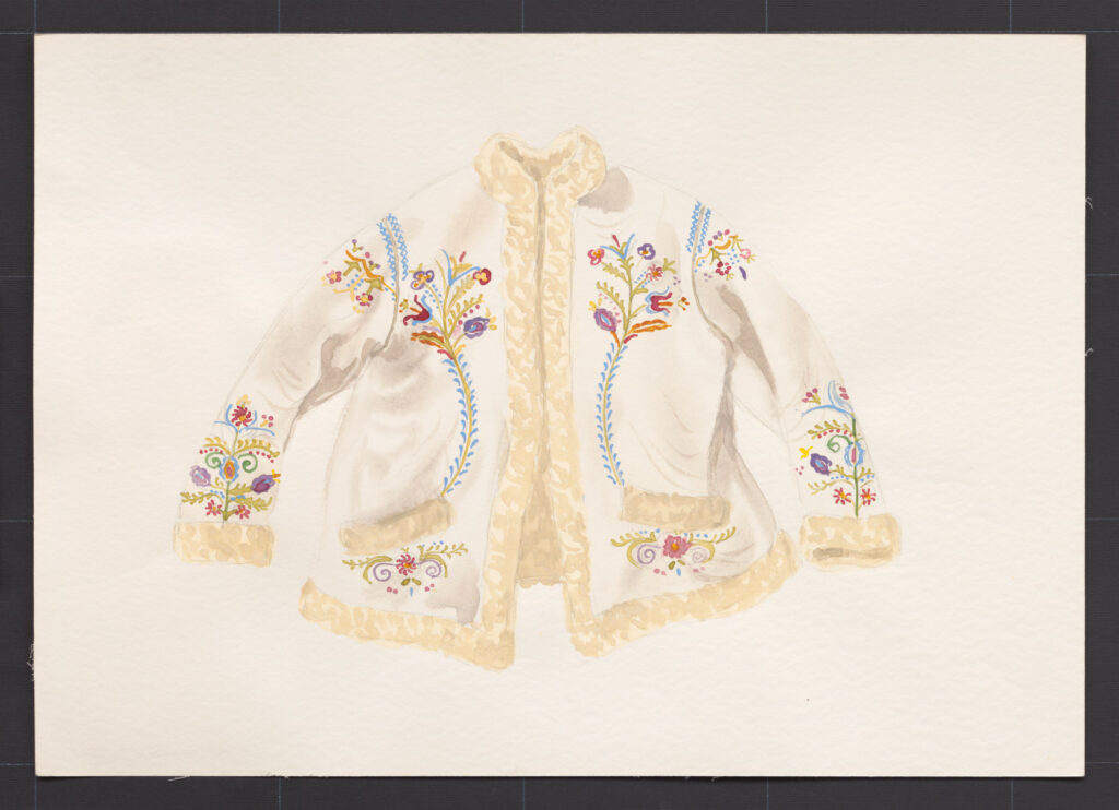 Kresba – kožuch ženský biely