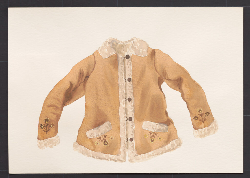 Kresba – kožuch ženský hnedý