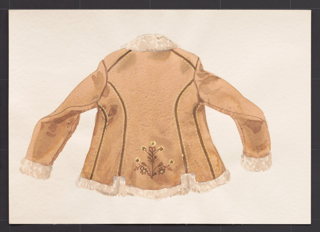 Kresba – kožuch ženský hnedý