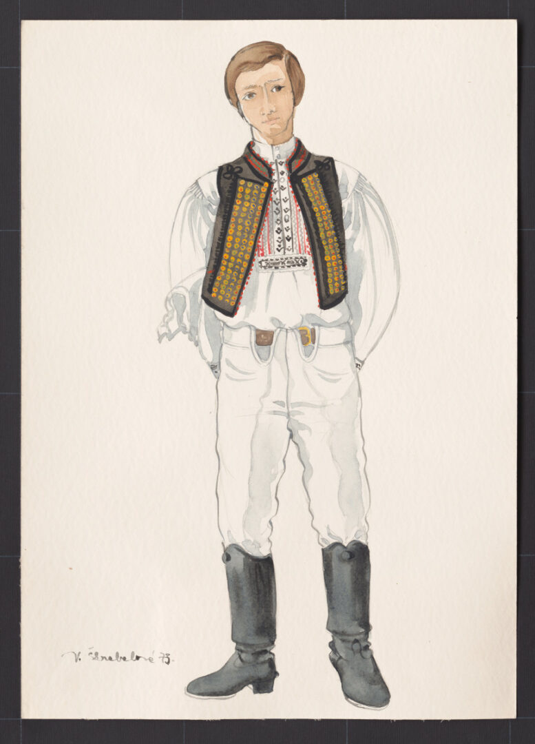 Kresba – odev mládenca na tanec