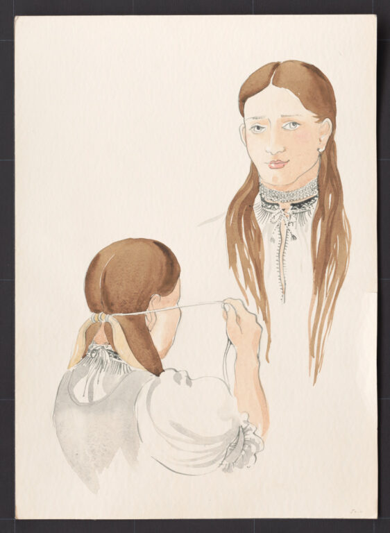 Kresba – účes ženský – postup česania