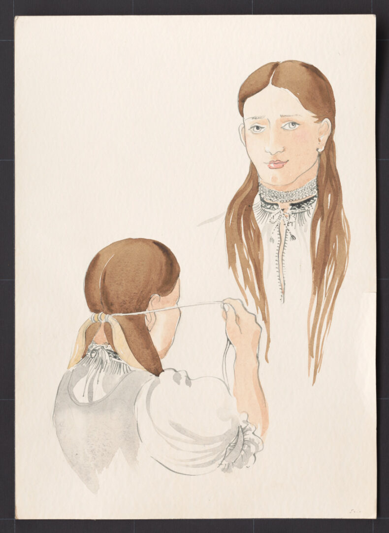 Kresba – účes ženský – postup česania