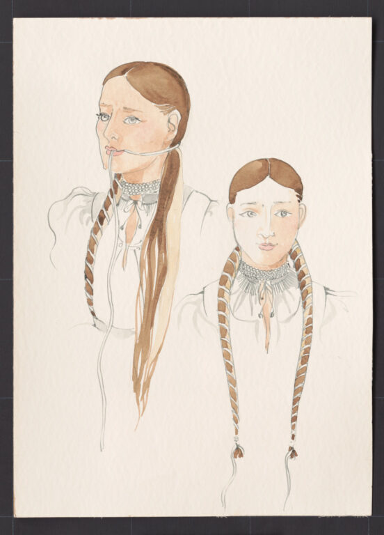 Kresba – účes ženský – postup česania – pokračovanie