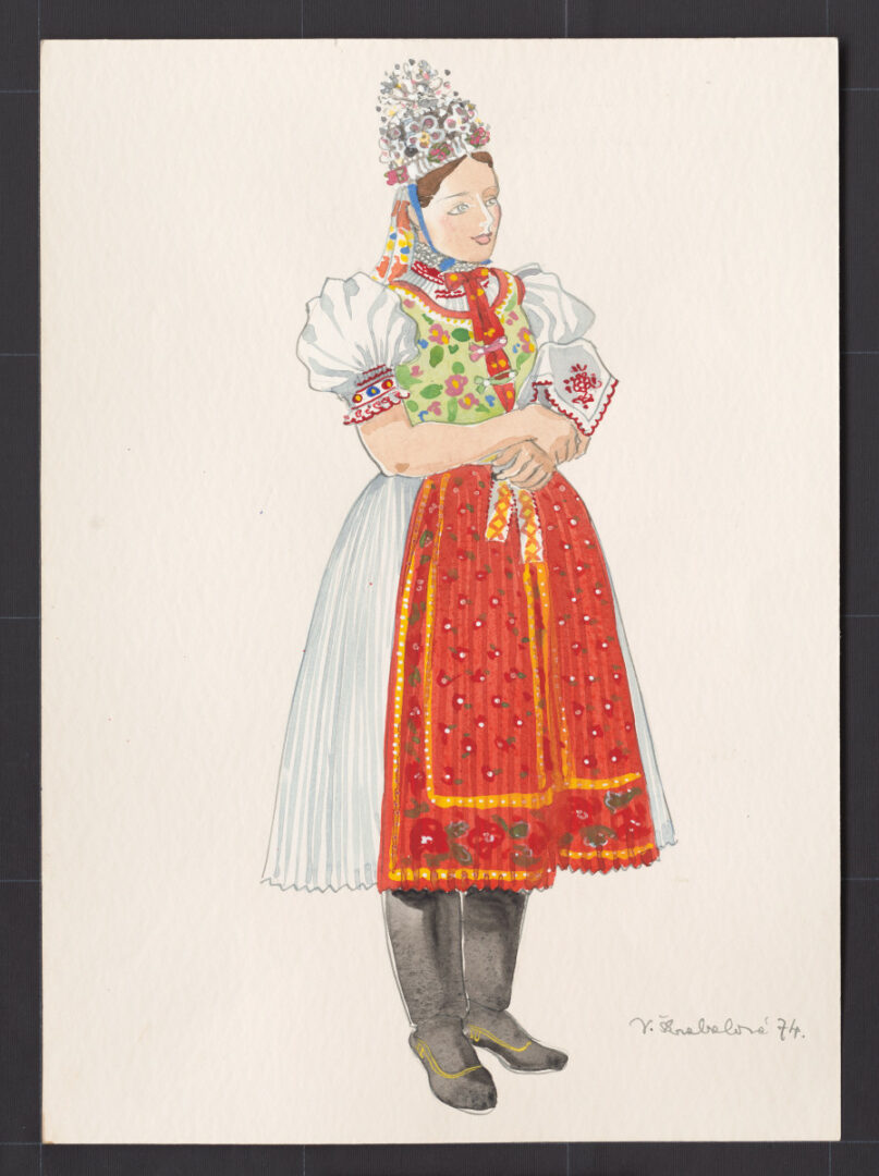 Kresba – odev dievčenský slávnostný