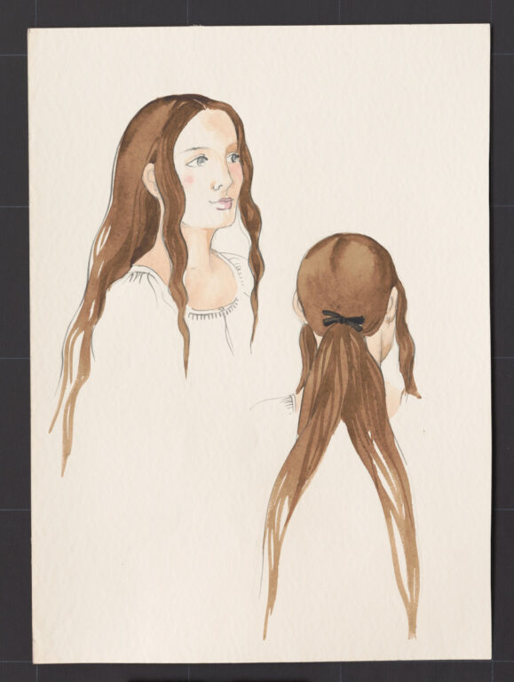 Kresba – účes ženský – postup česania