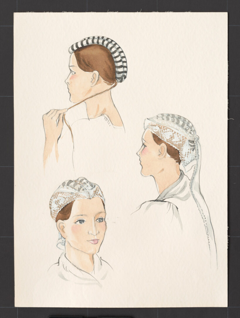 Kresba – účes ženský – postup česania – pokračovanie