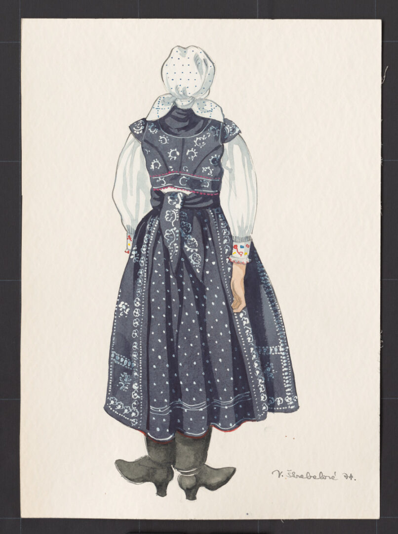 Kresba – odev ženy na nedeľné odpoludnie