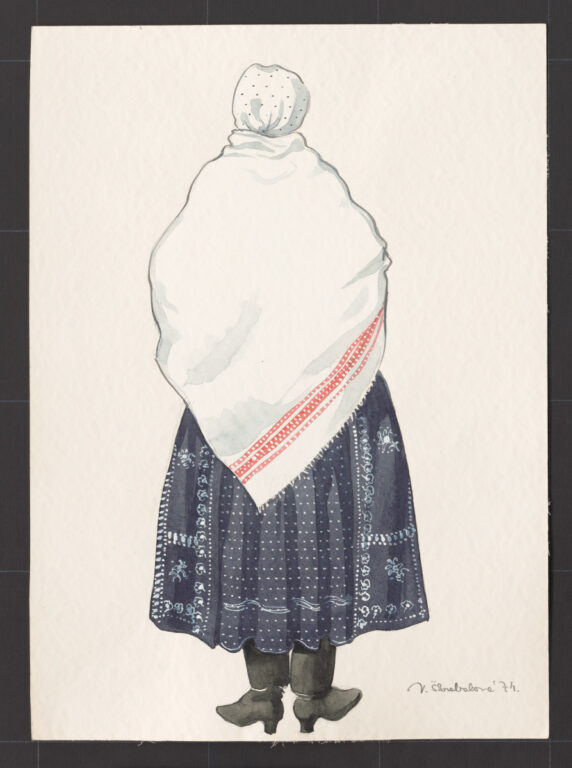 Kresba -žena v obruse