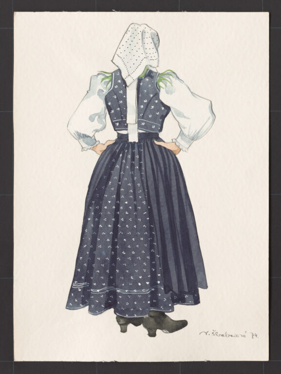 Kresba – odev ženský smútočný