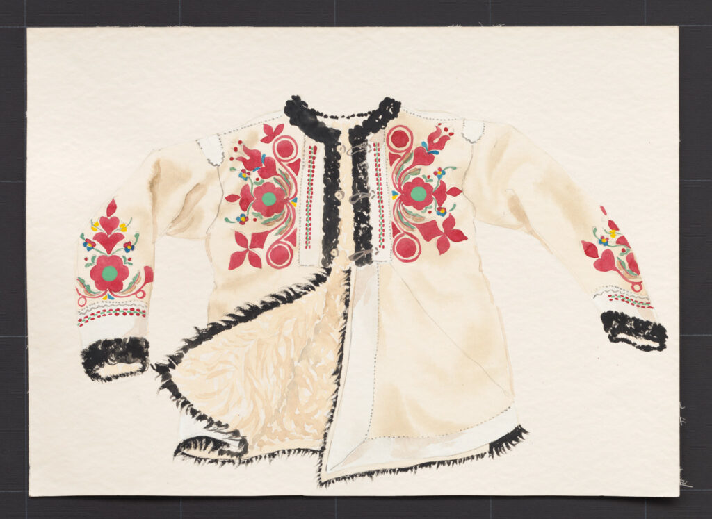 Kresba – kožuch ženský biely