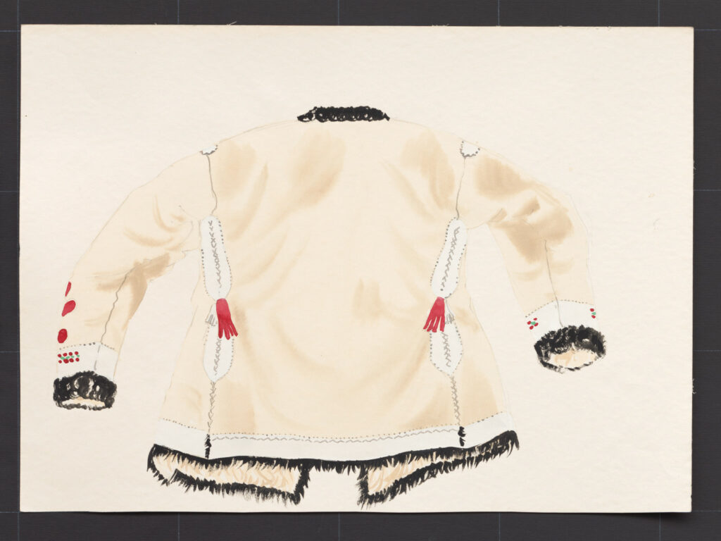 Kresba – kožuch ženský biely