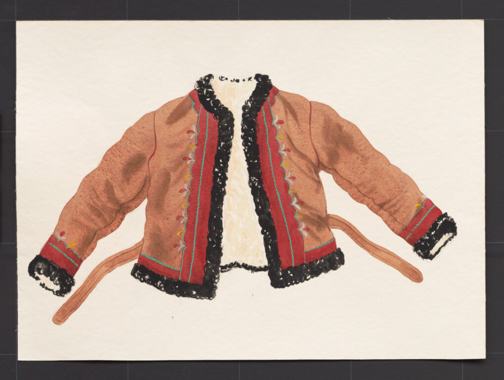 Kresba – kožuch ženský hnedý