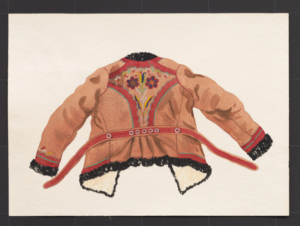 Kresba – kožuch ženský hnedý