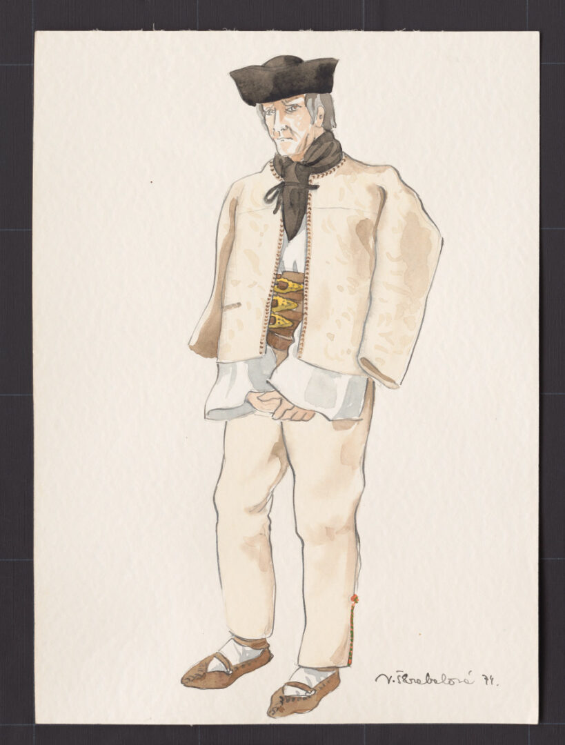 Kresba – odev mužský sviatočný zimný