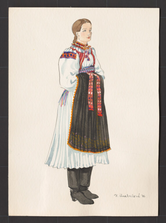 Kresba – odev dievčenský sviatočný