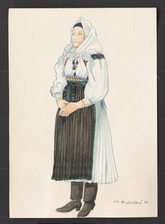 Kresba – odev ženský smútočný