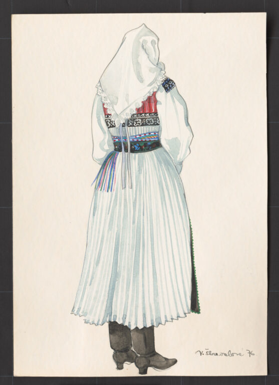 Kresba – odev ženský smútočný