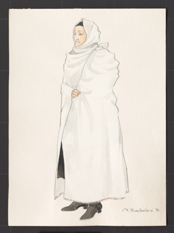 Kresba – žena v plachte