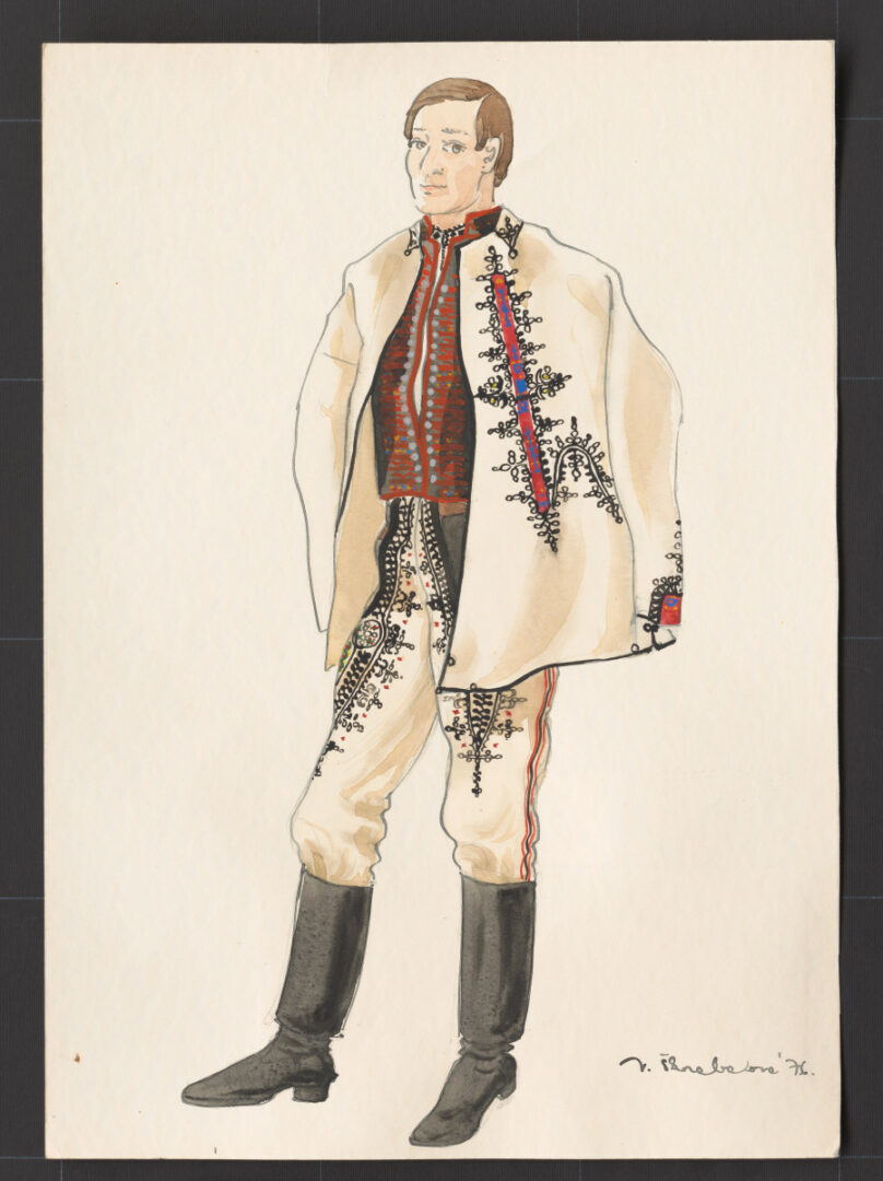 Kresba – muž v kabanici